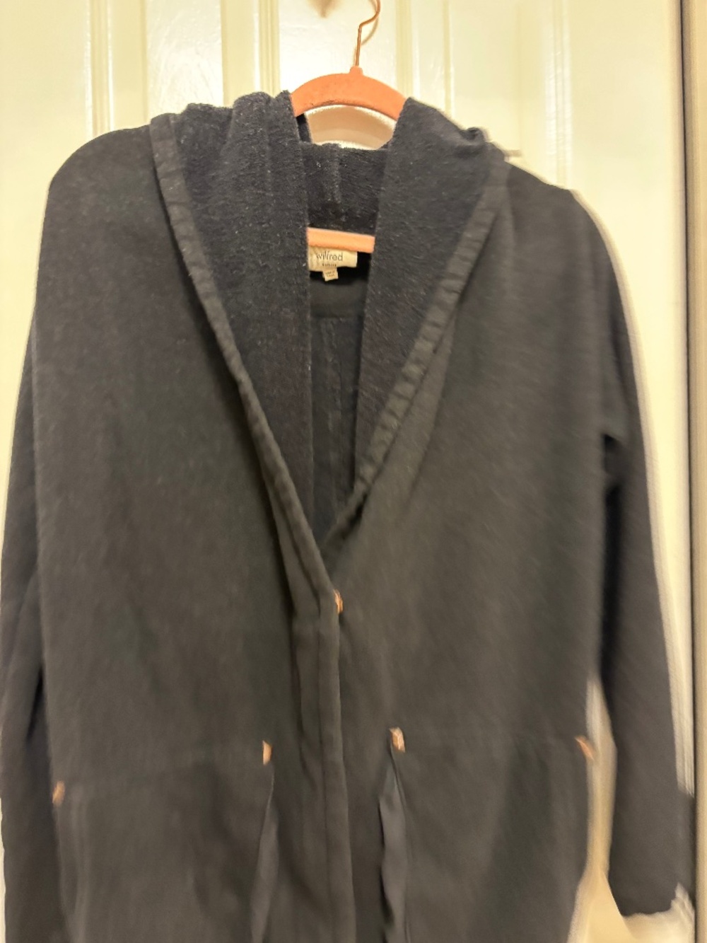 Wilfred Free by Aritzia Rousseau Studded Hooded Cardigan Jacket – Black – Size S